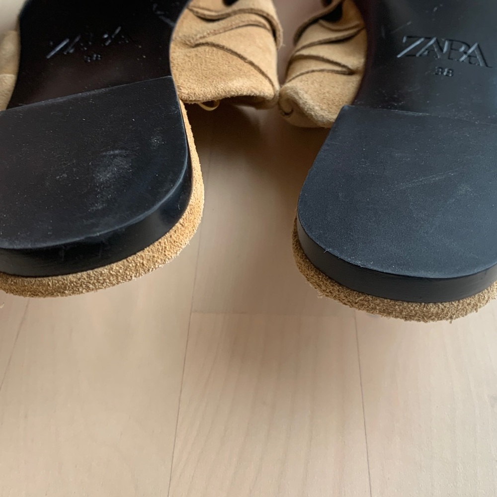 Zara Women's suede leather Woven Mules - Picture 7 of 7